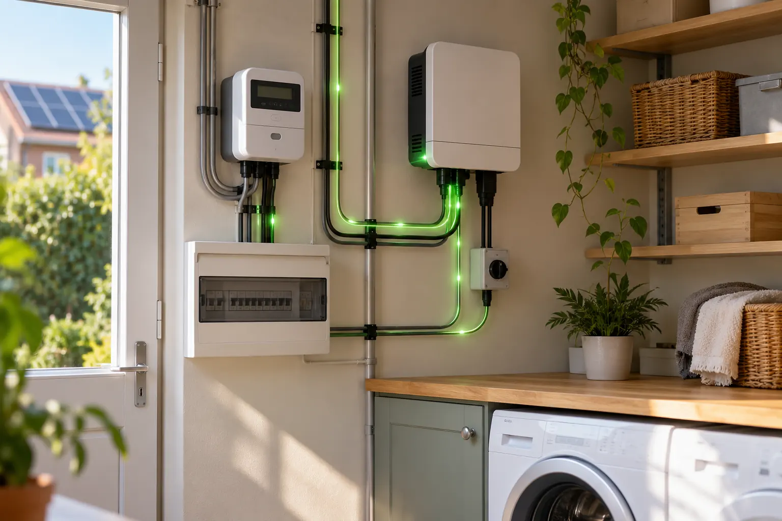 Conceptual view of home electrical equipment and energy flow